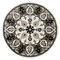 Laddha Home Designs 5' Gray and White Medallion Round Area Throw Rug
